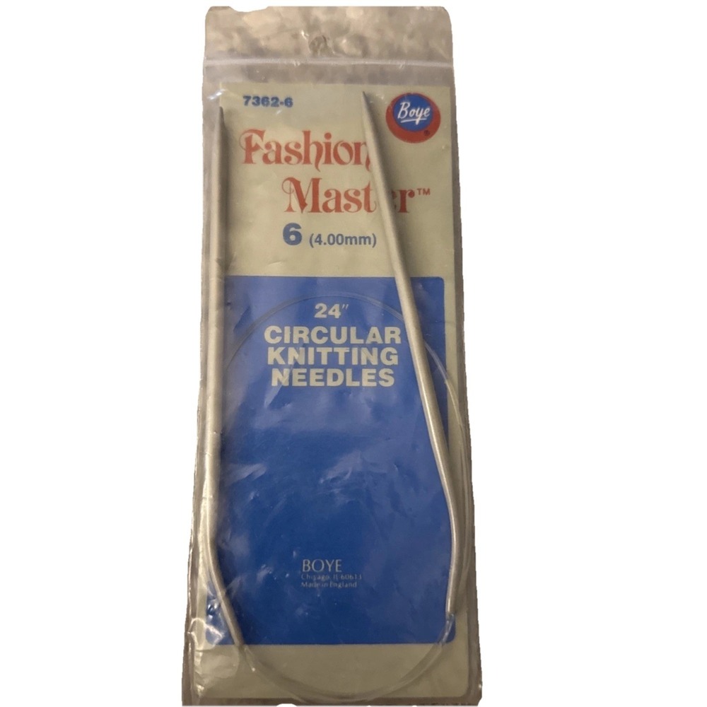 Vintage 1-Fashion Master Circular Knitting Needles Boye 24" 6 (4.00mm)
